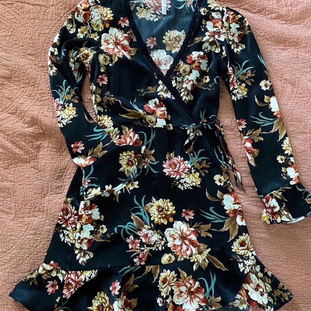 Xhilaration Satin Wrap Dress